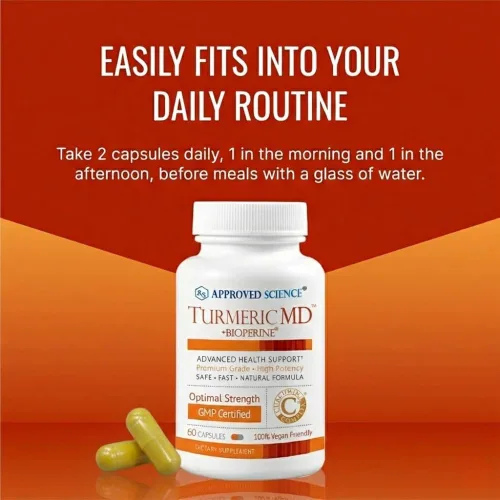 Vista 6 de Approved Science Turmeric MD - con BioPerine y curcuminoides de cúrcuma estandarizados al 95% - 180 cápsulas (suministro de 3 meses)