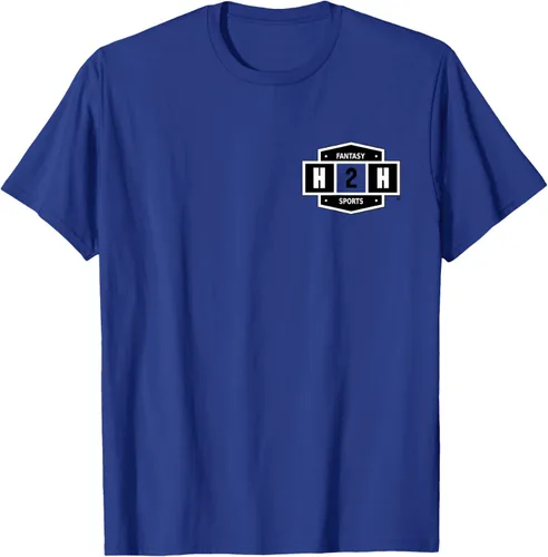 Vista 23 de H2H Fantasía Deportes bolsillo logotipo playera, Césped Azul Pastel