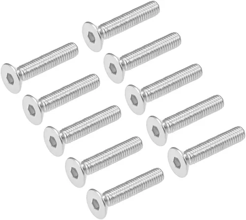 Vista 7 de uxcell Tornillos de máquina de cabeza plana M3x40mm Tornillo hexagonal interno 304 pernos de sujeción de acero inoxidable 20 piezas