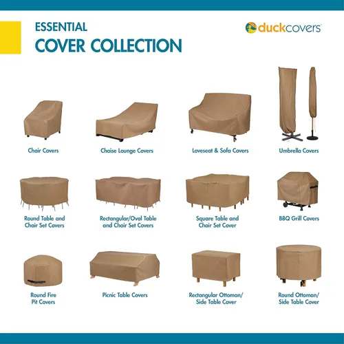 Vista 8 de DUCKCOVERS® Essential - Juego de mesa y silla rectangular u ovalada de 90 pulgadas, resistente al agua, funda para mesa y silla al aire libre