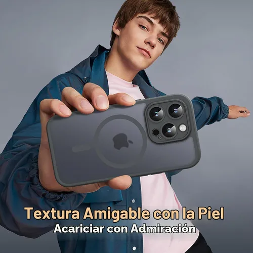 Vista 7 de TOCOL Funda magnética 3 en 1 para iPhone 15 Pro, mejorada [protección completa de cámara] con 2 protectores de pantalla, compatible con MagSafe Gris