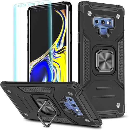 Vista 51 de YmhxcY Funda para Galaxy Note 8, funda para Galaxy Note 8 con protector de pantalla curvado 3D, fundas de grado armadura con soporte giratorio