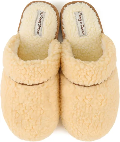 Vista 3 de Women's Fuzzy Plush Shearling Scuff Mule Slipper with Cozy Memory Foam, Slip-on Sherpa House Shoes