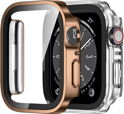 Vista 16 de Amizee Paquete de 2 fundas compatibles con Apple Watch de 1.575 pulgadas Series 6/5/4/SE con protector de pantalla integrado, carcasa rígida