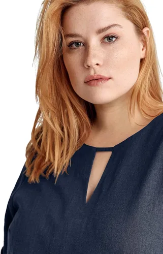 Vista 7 de ellos Vestido de mezcla de lino para mujer de talla grande