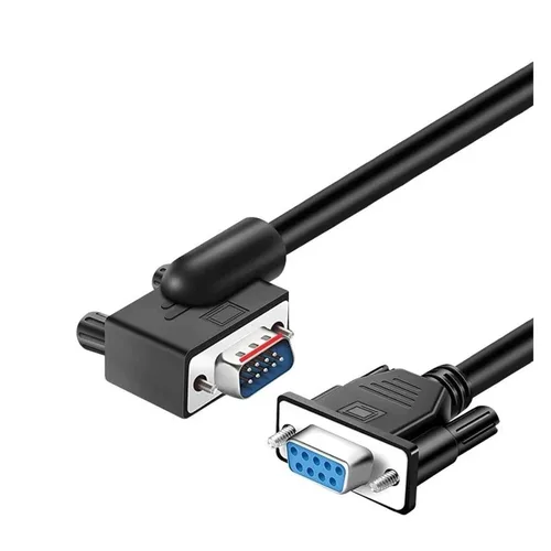 Vista 9 de Left Angle DB9 Serial Cable RS232 Male to Female Extension Wire 9 Pin(FF-D,0.5M)