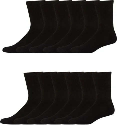 Vista 3 de Hanes - Calcetines para hombre, calcetines X-Temp acolchados de corte bajo, paquete de 12 Negro - Paquete de 12