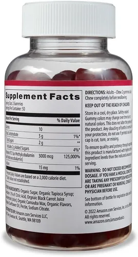 Vista 2 de Marca de Amazon - Solimo - Gomitas con vitamina B12 3000 mcg