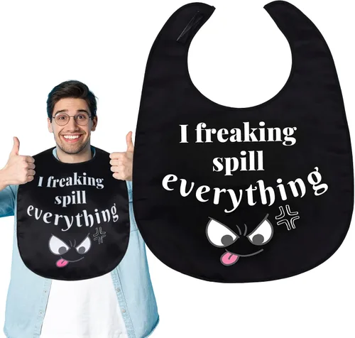 Vista 8 de Divertidos baberos para adultos para comer hombres, mujeres, ancianos, protectores de ropa, lavables, babero para adultos mayores