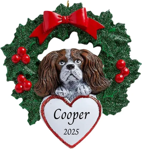 Vista 26 de Adornos personalizados para árbol de Navidad 2025 para mascotas, Chihuahua con corona, recuerdo para los amantes de los perros de los cachorros