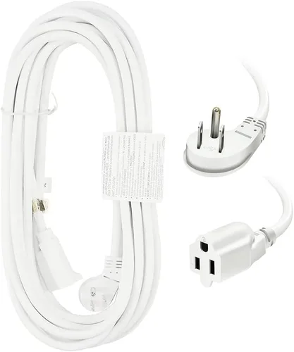 Vista 15 de EP Paquete de 3 cables de extensión de enchufe plano de 1 pie, cable de extensión de perfil bajo negro de 16 AWG de 3 clavijas para interiores