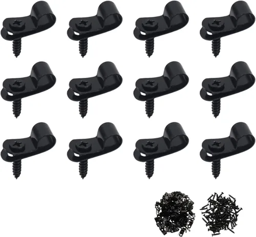 Vista 8 de Antrader Clips de cable tipo R, abrazaderas de cable de 0.12 pulgadas con tornillos, acero inoxidable 304, 100
