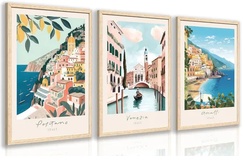 Vista 16 de Cyebmo Juego de 3 pinturas enmarcadas de animales del bosque, decoración de pared de animales salvajes del bosque, decoración de pared, pintura