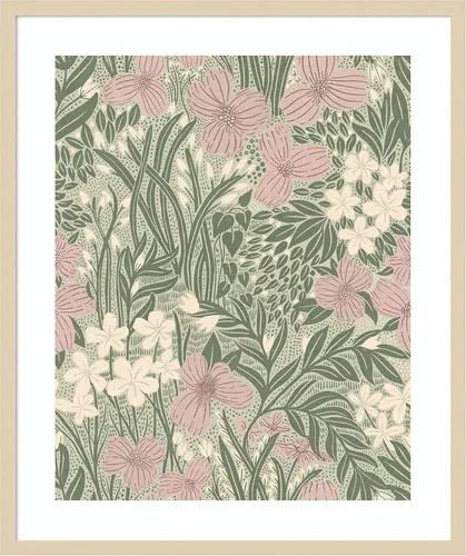 Vista 7 de Amanti Art Katie Oshea - Lienzo decorativo para pared, diseño de campo de flores, verde claro, 24 x 20 pulgadas, arte de pared de flores, decoración
