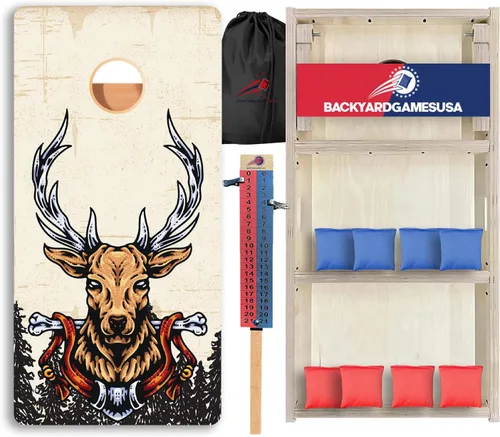 Vista 45 de CornholeGamesUSA Pro - Juego de tablas de Cornhole Fabricado en Estados Unidos Abedul báltico 3/4 Sin rebote Patas triples gruesas Dos