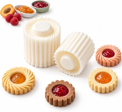 Vista 8 de Prensa de molde Mooncake 2 en 1, moldeador de galletas y pastelería ABS de 4 pzas