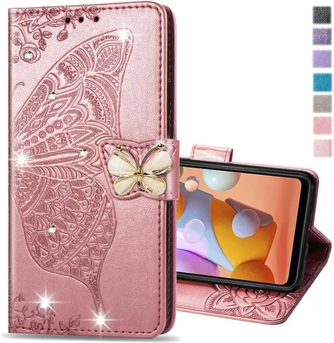 Vista 11 de Wallet Case for Samsung Galaxy Z Fold 5 Case Crystal Glitter Bling with Card Holder Stand Leather Flip Phone Case Diamond Butterfly Protective Case