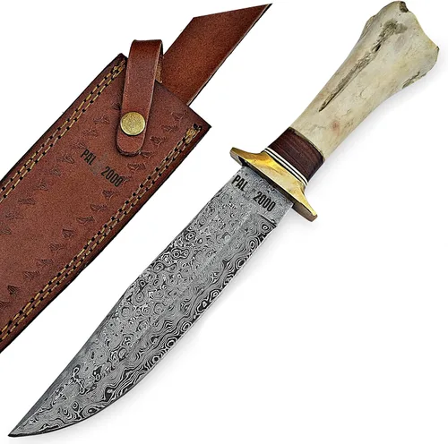 Vista 10 de PAL 2000 KNIVES Acero de Damasco hecho a mano 15 pulgadas caza Bowie cuchillo 9871