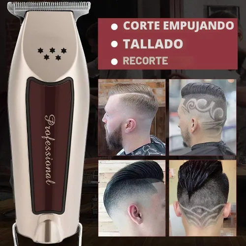 Vista 4 de Cortadora de pelo eléctrica profesional recargable ajustable máquina de corte de pelo (enchufe de EE. UU. 100-240V)