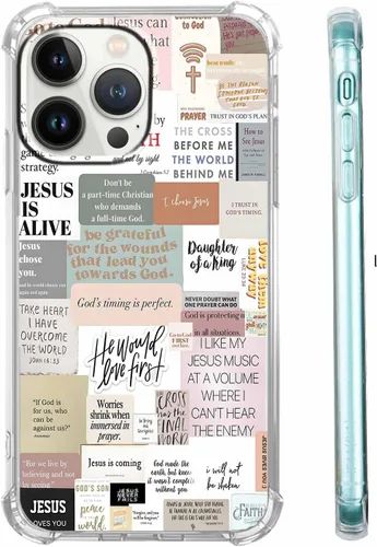 Vista 31 de Funda para Celular con Versículos de la Biblia, Colocación de Citas Cristianas de Jesús, Diseño Collage, Funda Protectora Suave de TPU de Moda