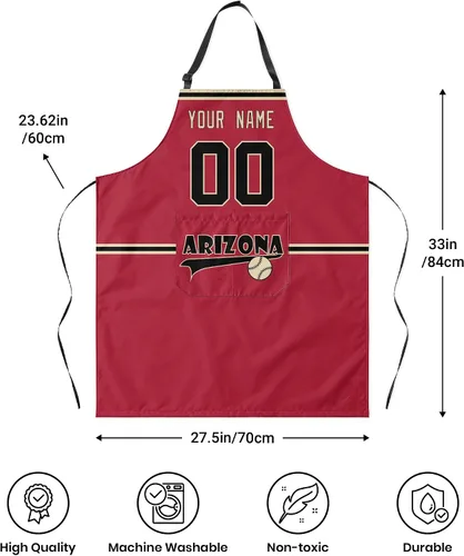 Vista 6 de ANTKING Custom Apron with Pocket Custom Any Name and Any Number Gifts for Dad Men Fans