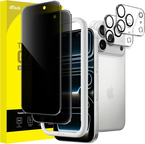 Vista 28 de JETech Protector de pantalla de privacidad para iPhone 11 de 6.1 pulgadas con protector de lente de cámara, película de vidrio templado antiespía