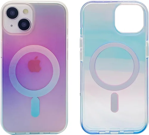 Vista 13 de Funda magnética para iPhone 13 y iPhone 14 de 6.1 pulgadas, compatible con carga MagSafe de poliuretano termoplástico suave, delgada, a prueba