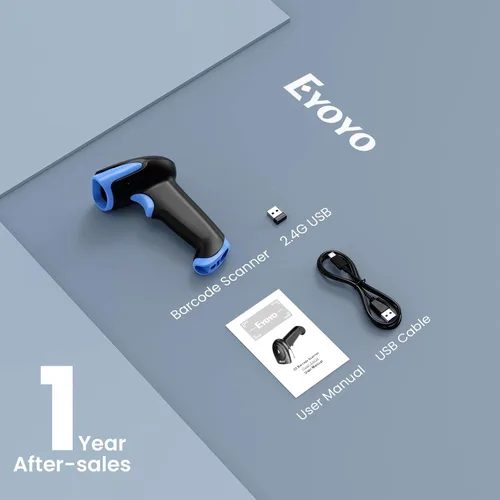 Vista 9 de Eyoyo Escáner inalámbrico 1D 2D Bluetooth, lector de código de barras QR inalámbrico de mano de 2500 mAh para biblioteca, inventario de almacén