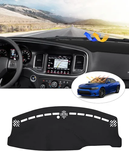 Vista 58 de CARTIST Cubierta negra para salpicadero para Toyota Solara 2004-2008, antideslizante, antirreflejo, protección UV, tapete interior de primera calidad