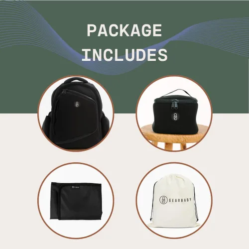 Vista 2 de Extractor de leche y bolsa de pañales compatible con Spectra S1, S2, Medela, neopreno portátil para bebés, enfriador de leche materna de viaje, Negro