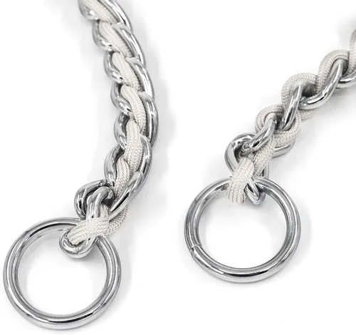 Vista 2 de TSPRO Collar de metal resistente de acero inoxidable, ajustable y duradero, para perros pequeños, ideal para caminar y entrenar
