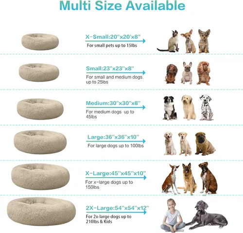 Vista 6 de SAVFOX Camas de felpa calmantes para perros, cama de perro dona para perros pequeños, medianos, grandes y extragrandes, cama cómoda para perros
