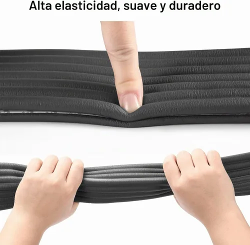 Vista 4 de Protector de esquina de borde a prueba de bebé, acolchado de 16.4 pies con adhesivo 3M, acolchado de espuma de goma suave extra ancho, muebles Negro