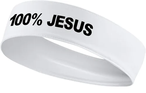 Vista 4 de 100% Jesús Sports Head Stretch Diadema Fútbol Fútbol Fútbol Blanco Negro Atletismo Fitness – Banda para el sudor Diadema Fan Gear Merch Ninja