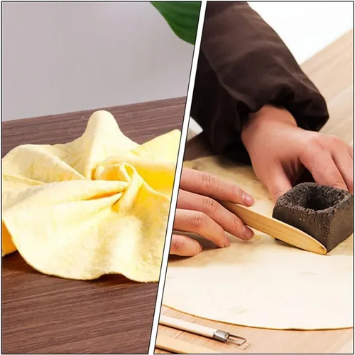 Vista 8 de EXCEART 2 hojas dibujadas Doily Pottery Craft Mat DIY Toalla absorbente para cerámica de arcilla