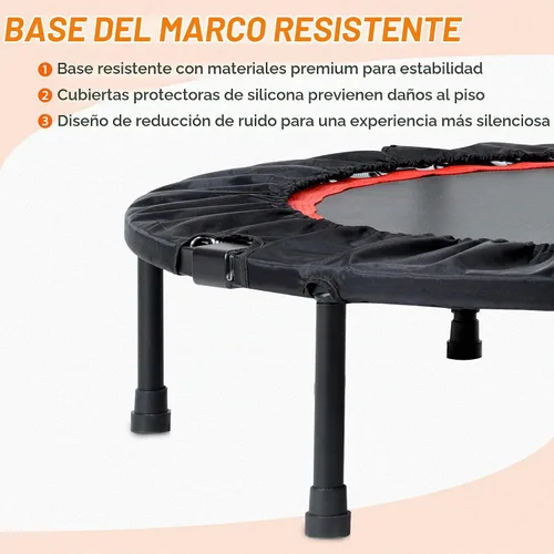 Vista 4 de Foldable Mini Trampoline Load 330lbs, 40"/48" Rebounder Trampoline for Adults with Durable Bungee Band and Adjustable Foam Handle for Home Gym