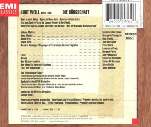 Vista 2 de Kurt Weill Die Burgschaft