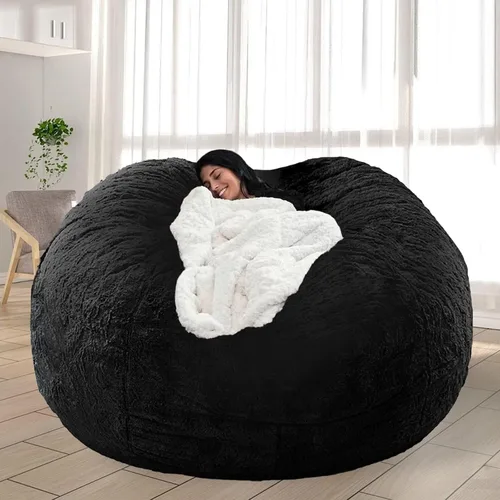Vista 32 de Puf para adultos y niños sin relleno, sofá perezoso suave y redondo, funda de sofá de puf clásico, saco de amor para dormitorio, silla de lectura