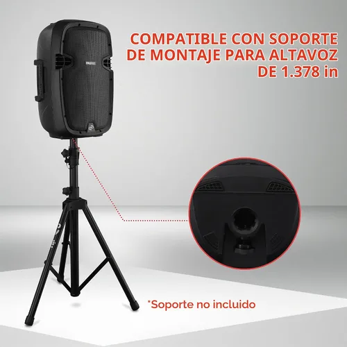Vista 3 de Pyle (PPHP837UB) - Altavoz de sistema PA activo amplificado Bluetooth con micrófono, subwoofer de graves de 8 pulgadas, monitor de escenario