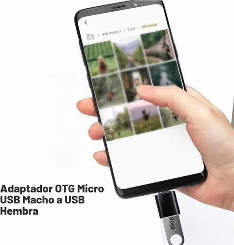 Vista 2 de Paquete de 5 adaptadores Micro USB a USB OTG, adaptador micro USB 2.0 Carga, transferencia de datos, para S7 LG, ratón, unidad flash, teclado Negro