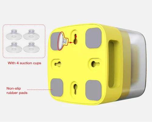 Vista 5 de Comedero automático para perros, dispensador de comida para perros, botón interactivo, rompecabezas para perros, juguetes dispensadores