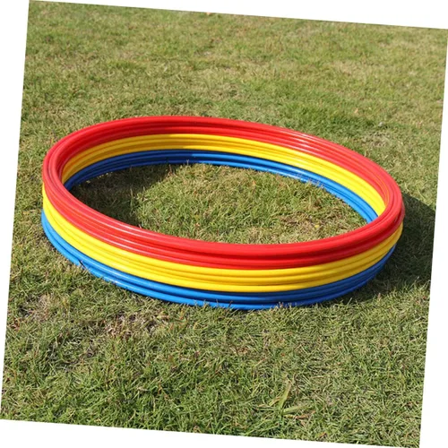 Vista 9 de BESPORTBLE Juego de pies 9 anillos de agilidad de fútbol en círculos de entrenamiento amarillo, rojo y azul