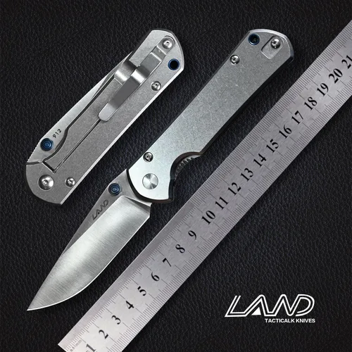 Vista 2 de LAND 910/911/912/913 Lock 12C27 Caza al aire libre supervivencia camping EDC herramienta bolsillo plegable cuchillo (912)