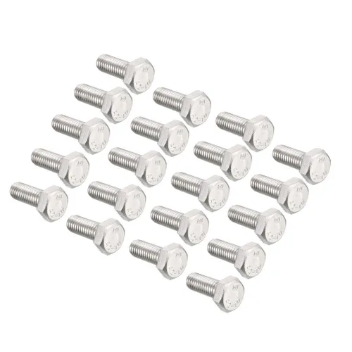 Vista 12 de uxcell M4x30mm Tornillos hexagonales 304 Tornillo hexagonal de acero inoxidable 50pcs