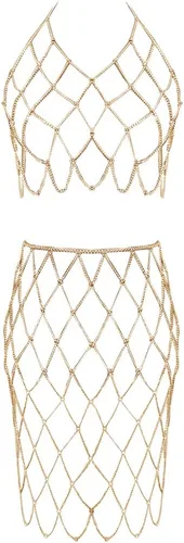 Vista 11 de Cadena corporal sexy para mujer Dorado