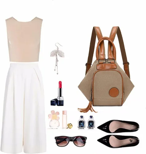 Vista 2 de Bolsos de lona y monederos para mujer, mochila convertible, bolsa de hombro, pequeña bolsa casual