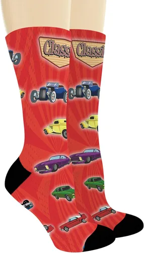Vista 2 de ThisWear Regalos de autos clásicos calcetines para mujeres y hombres, calcetines novedosos para entusiastas de los automóviles