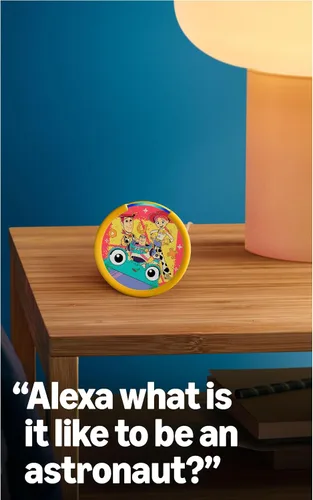 Vista 4 de Amazon Echo Pop Kids (último modelo): disfruta de audiolibros infantiles, rutinas para dormir y experiencias con Alexa+ para crear y aprender Disney