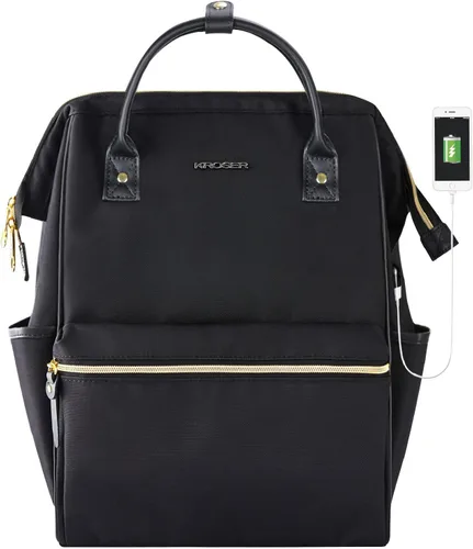 Vista 8 de KROSER Mochila para laptop de 17 pulgadas, elegante mochila de trabajo