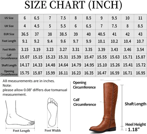 Vista 6 de Vepose - Botas de equitación 49 para mujer, botas altas hasta la rodilla, botas de pantorrilla con hebilla